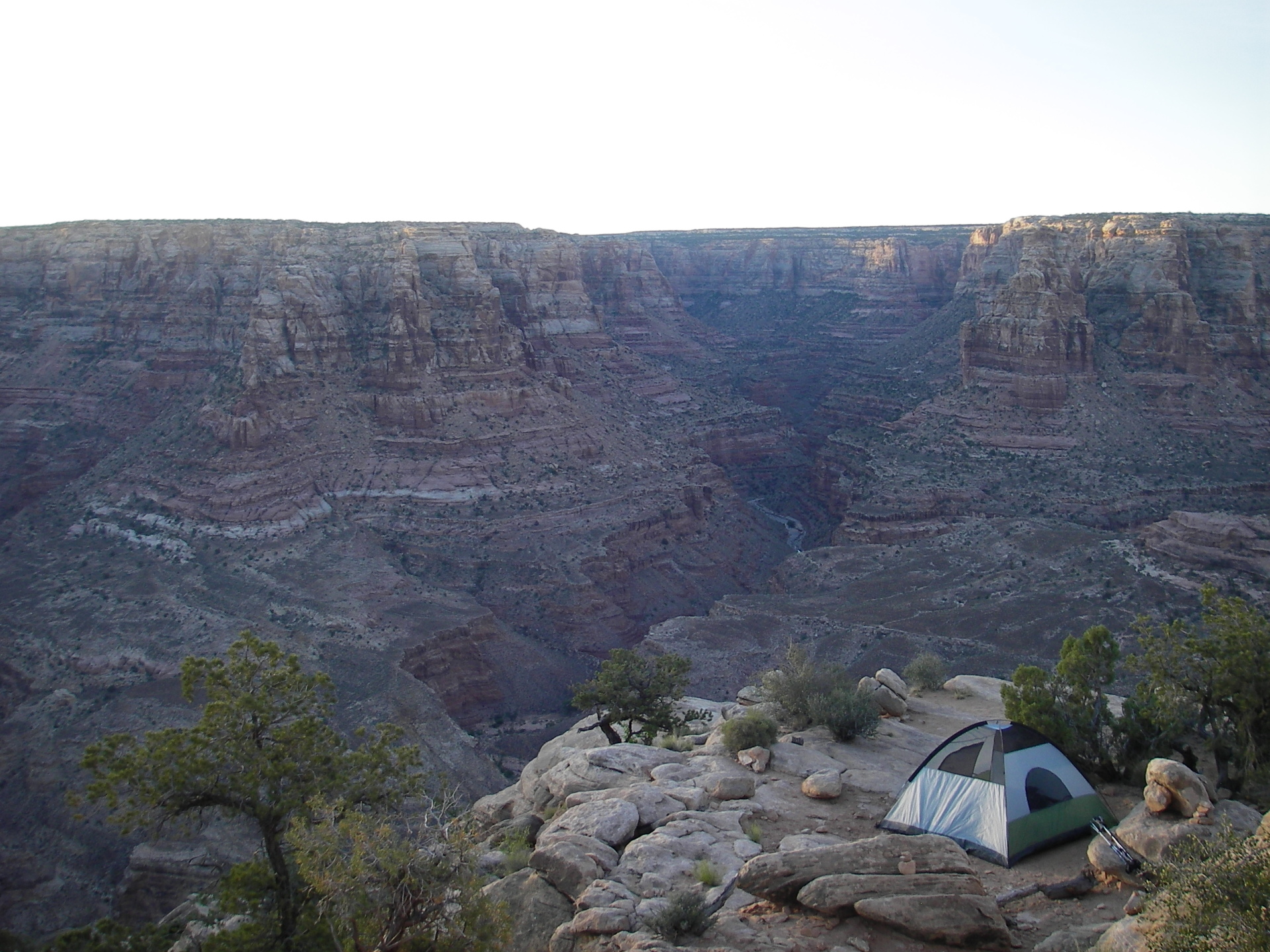 Tent camping at the Dark Canyon in the Grand Canyon